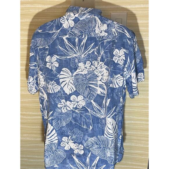 Caribbean Joe Men's Blue Floral Hawaiian Short Sleeve Shirt XL 100% Rayon 0624 - Picture 3 of 4